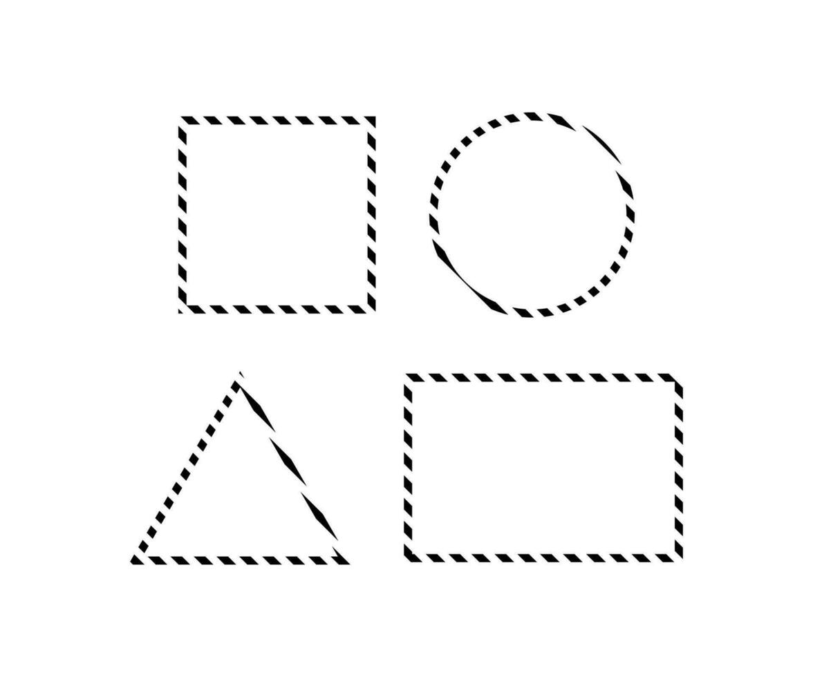 noir carré, rectangle, cercle et Triangle icône. géométrique Les figures symbole. signe Cadre vecteur. vecteur