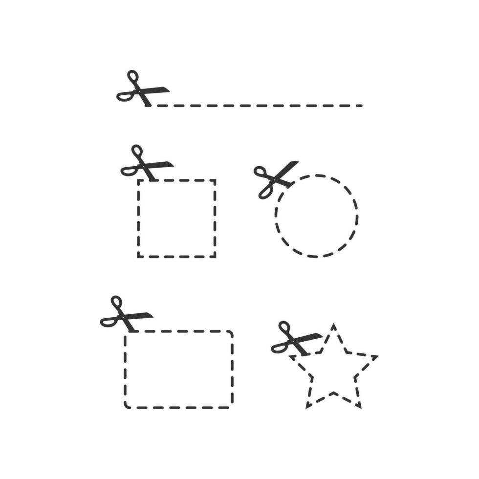 Couper icône. mathématiques figure et les ciseaux symbole. signe les ciseaux Coupe ligne vecteur plat.