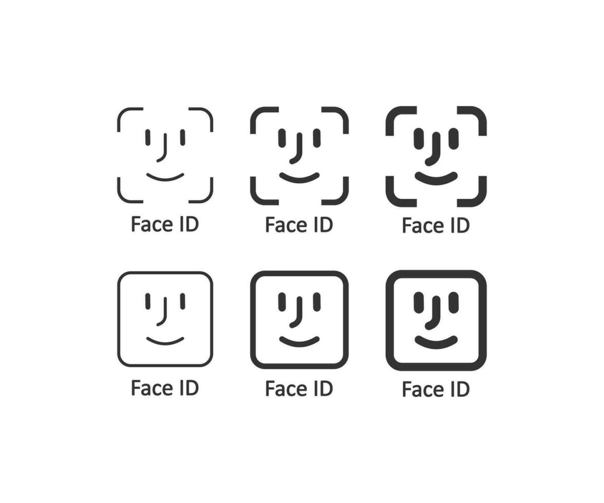 visage id icône. analyse visage symbole. signe téléphone Sécurité vecteur plat.