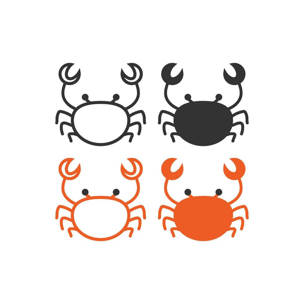 Crabe icône. crustacé animal symbole. signe cancer vecteur. vecteur
