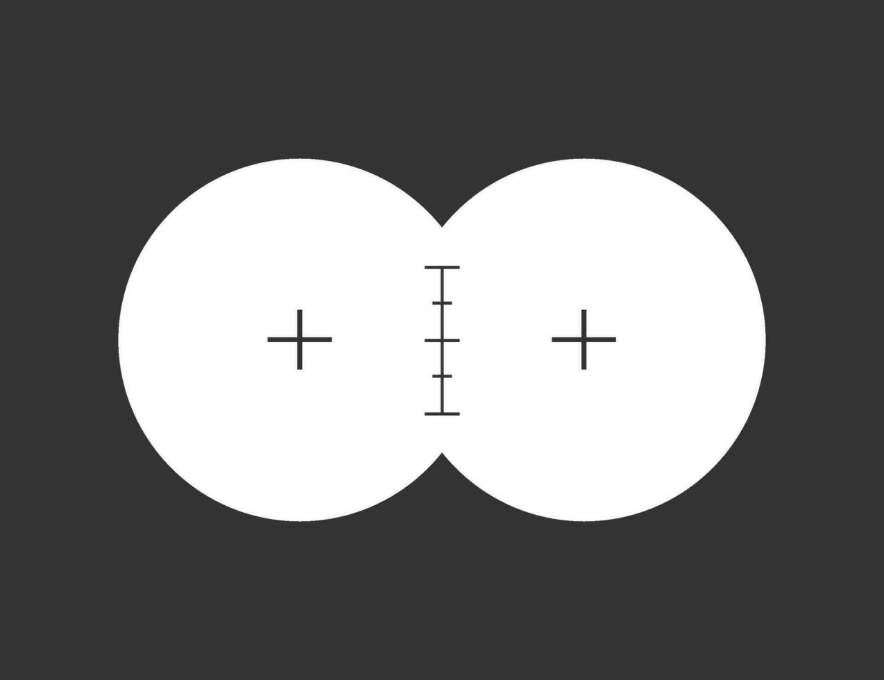 jumelles vue icône. viseur illustration symbole. signe Zoom regarder vecteur. vecteur