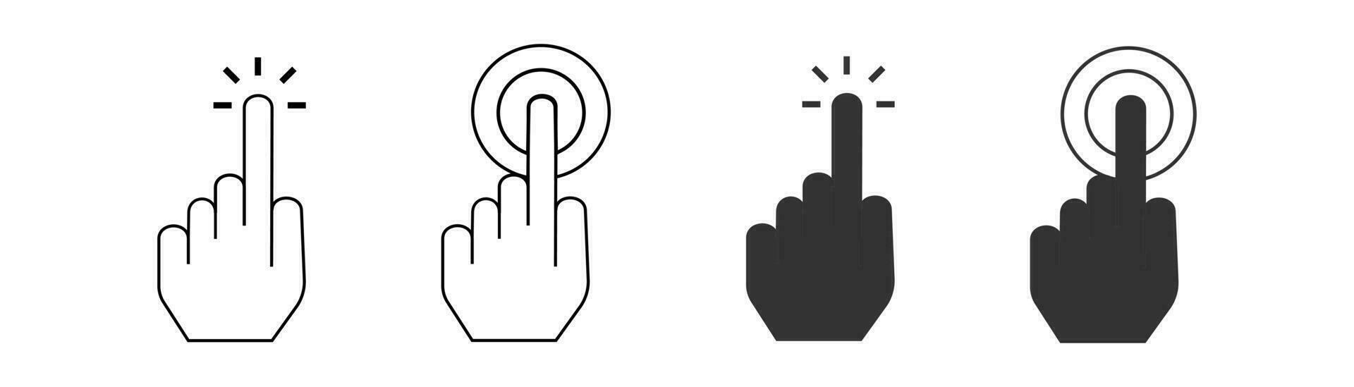 Cliquez sur le doigt icône. main aiguille symbole. signe Souris le curseur vecteur. vecteur