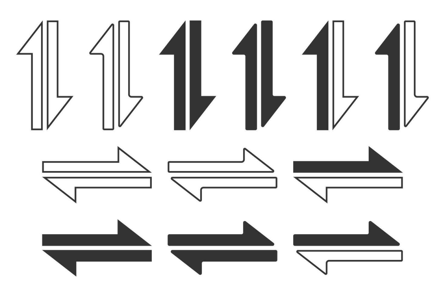 sens inverse La Flèche icône. échanger symbole. signe transfert vecteur. vecteur