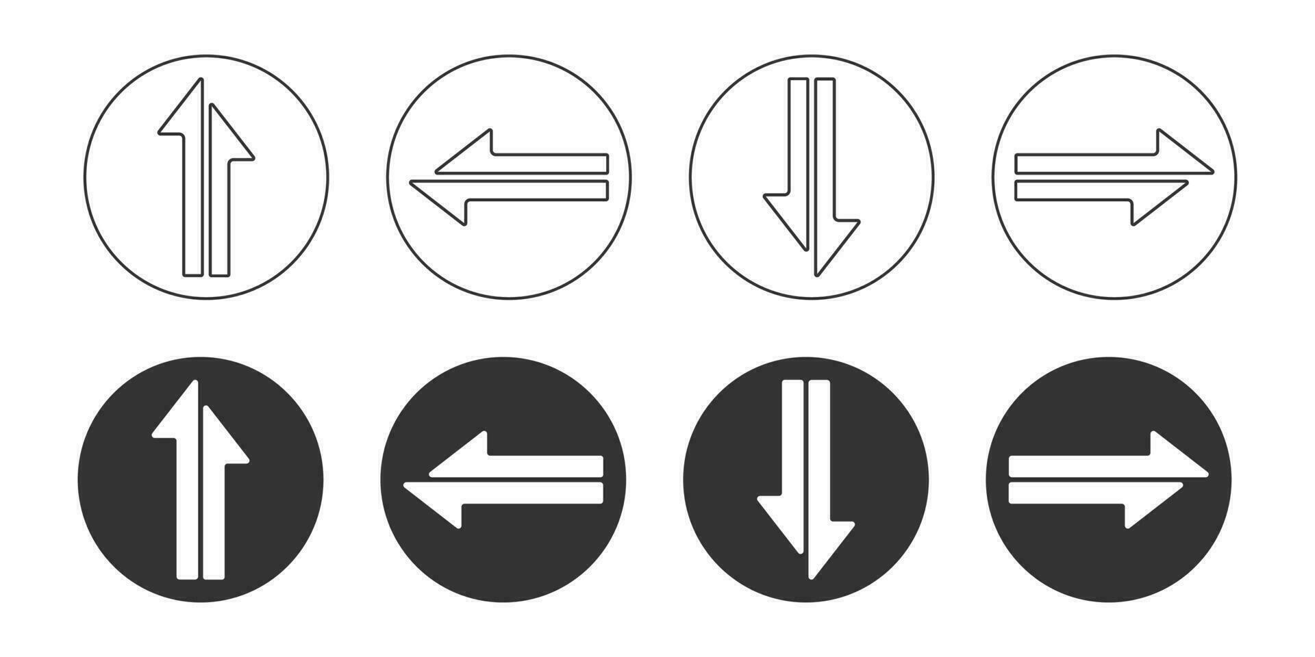 La Flèche ensemble icône. pointeurs collection symbole. signe app bouton vecteur. vecteur