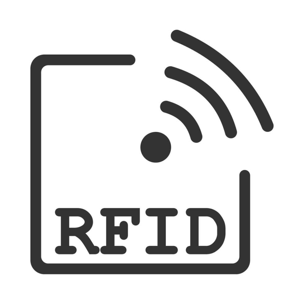 rfid icône. radio étiquette symbole. puce pour Signature identification vecteur. vecteur