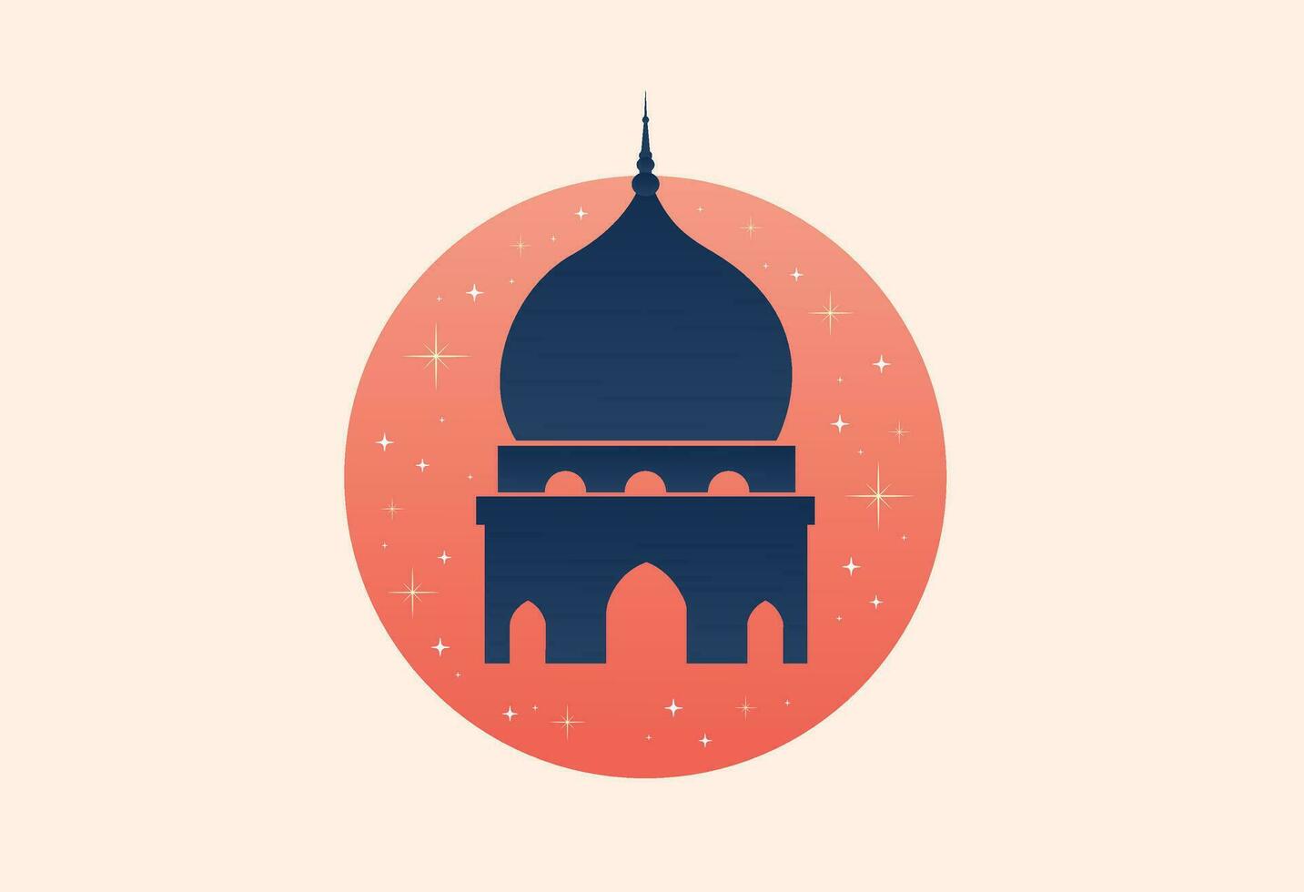 islamique mosquée Ramadan kareem minimal vecteur illustration