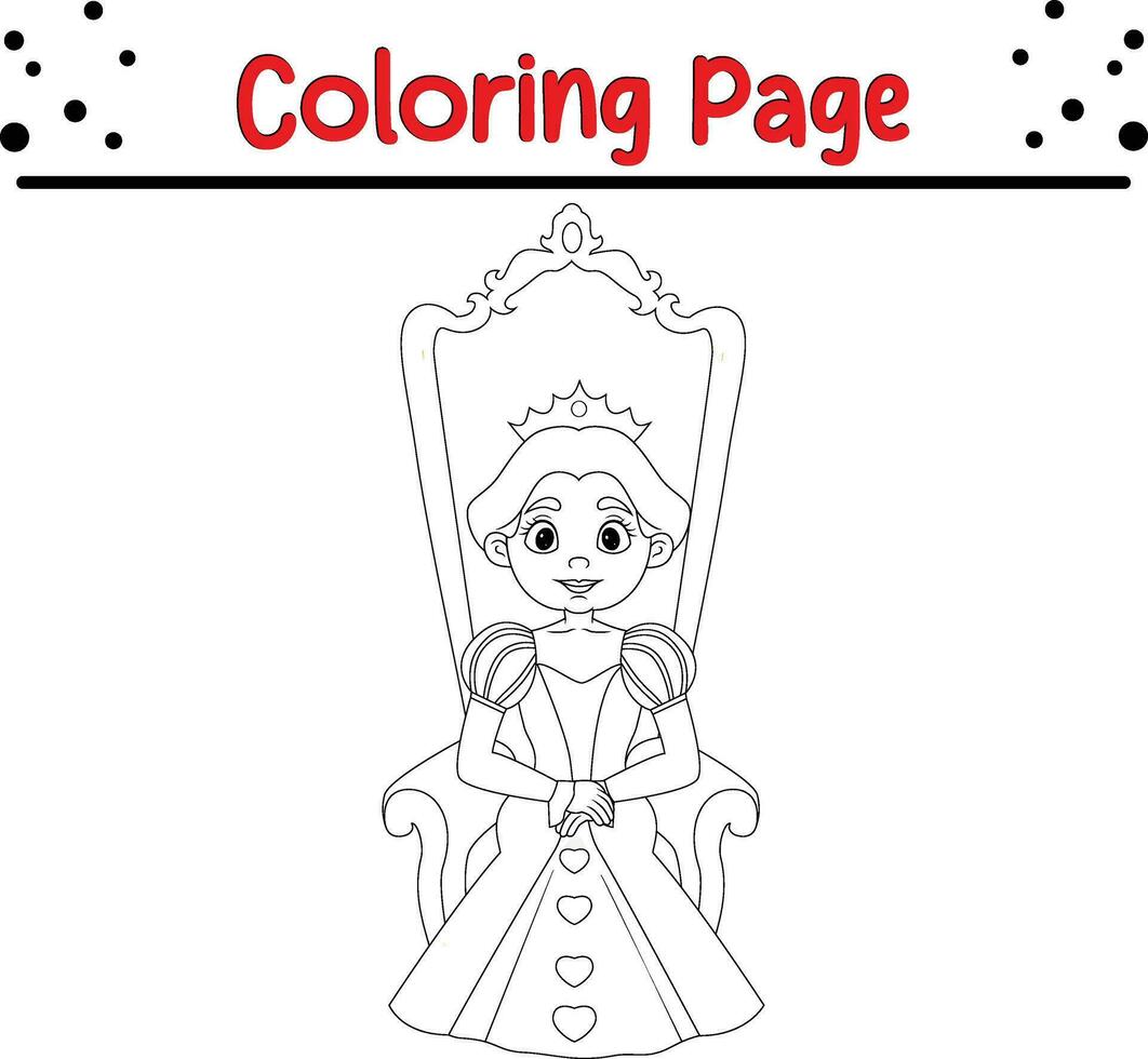 magnifique Princesse coloration livre page pour les enfants vecteur