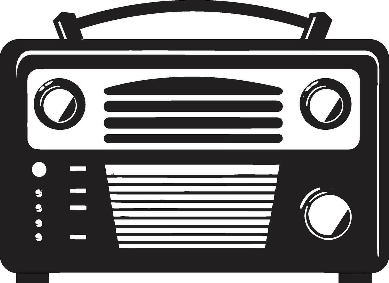 vieux école l'audio vecteur noir conception nostalgique radio destinataire noir vecteur icône