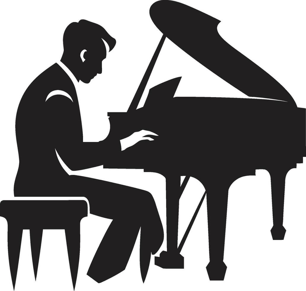 keynote maestro noir icône rythmique pianiste vecteur noir conception