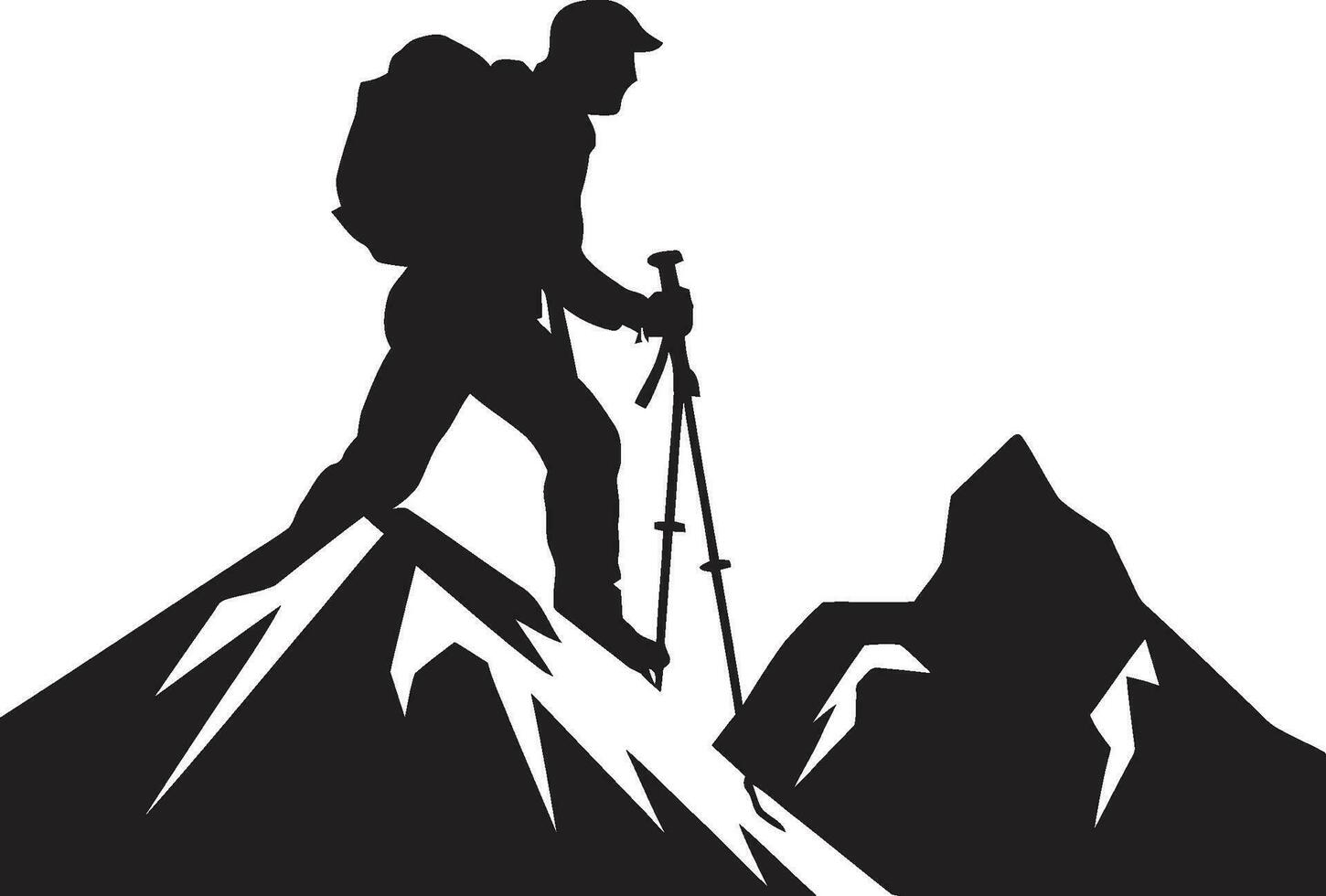 grimpeurs la victoire vecteur noir conception alpinisme réussite noir vecteur icône