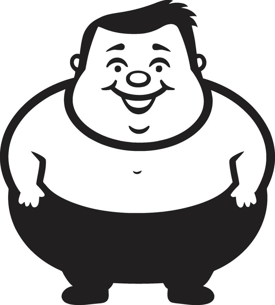 obèse oracle foncé vecteur logo de une dodu figure joufflu charme iconique logo conception pour poids conscience