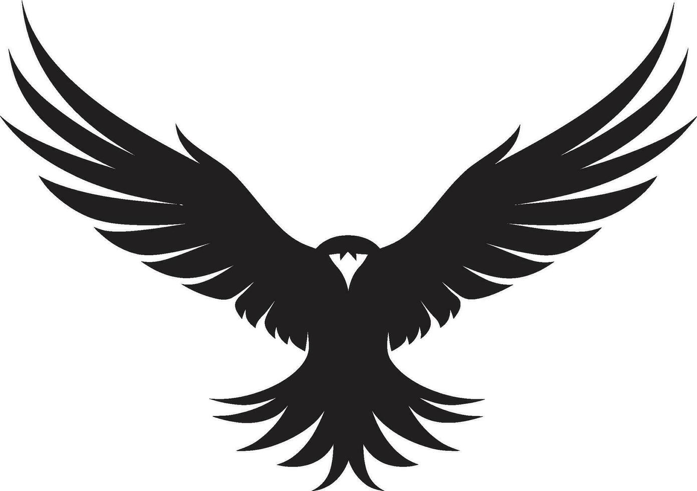 majestueux ailé Gardien noir Aigle icône noble à plumes emblème vecteur Aigle conception