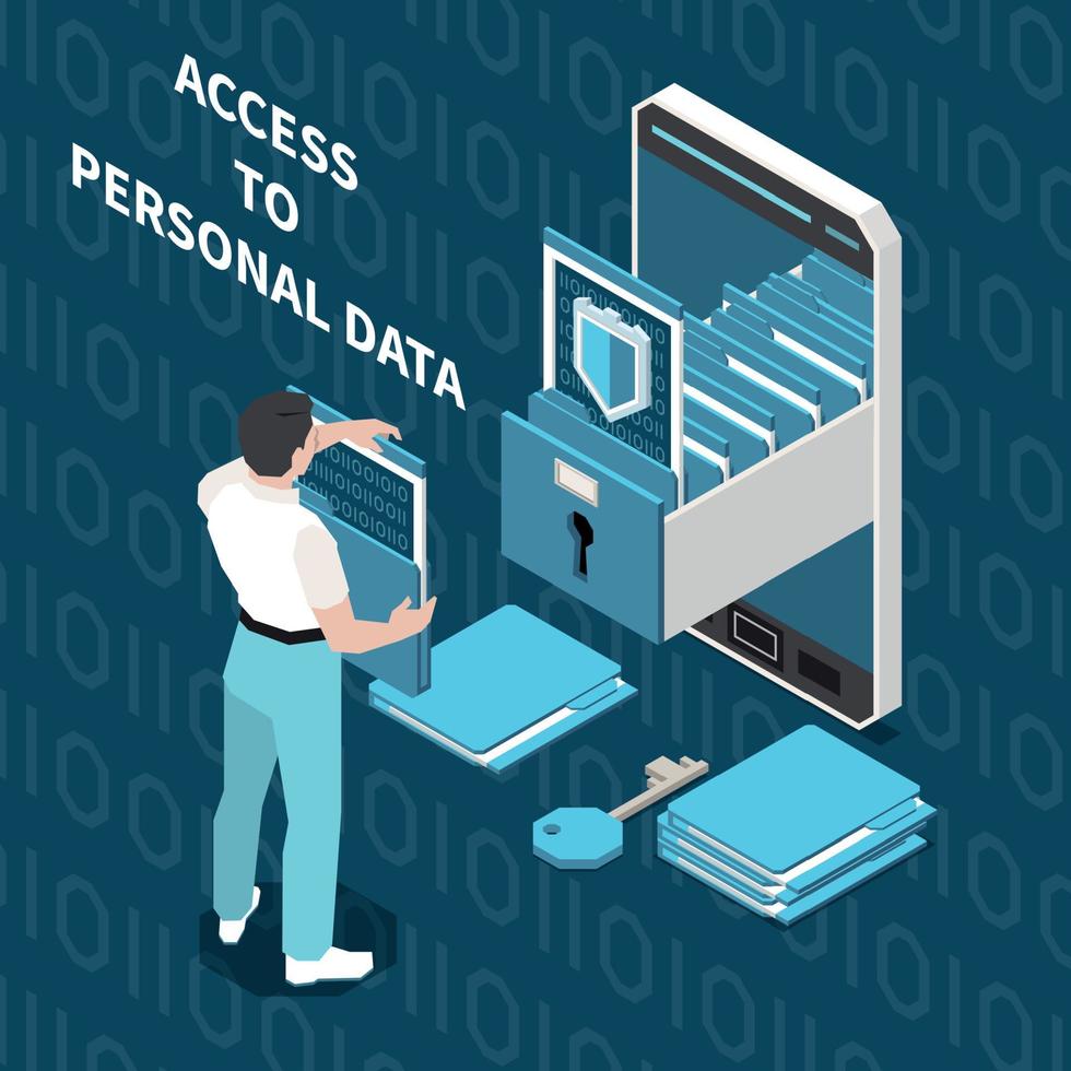 composition de l'accès aux données personnelles vecteur
