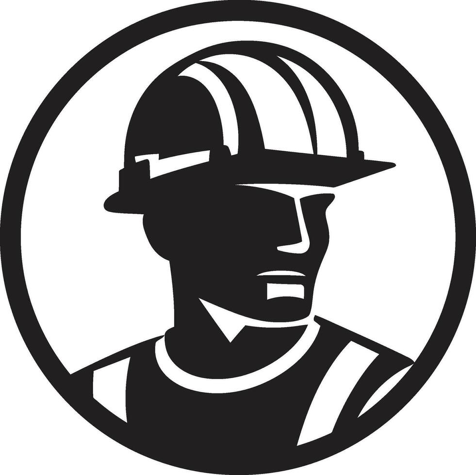 constructeurs badge iconique ouvrier vecteur constructif innovateur construction icône