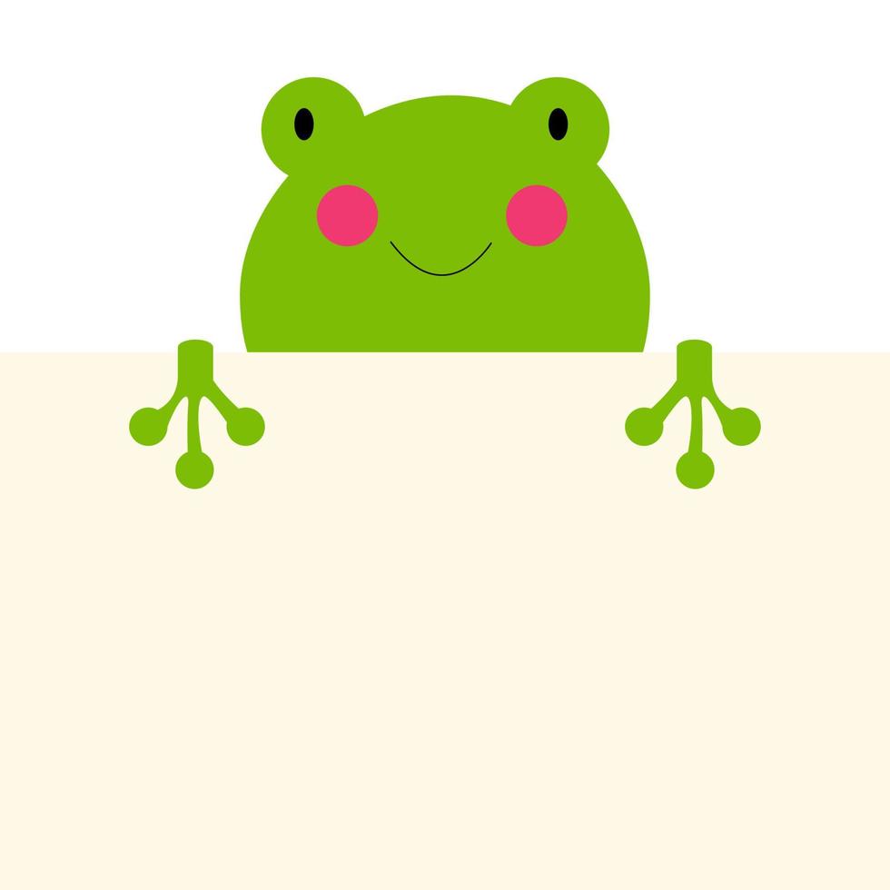 grenouille animale mignonne avec une place vide pour le texte. illustration vectorielle vecteur