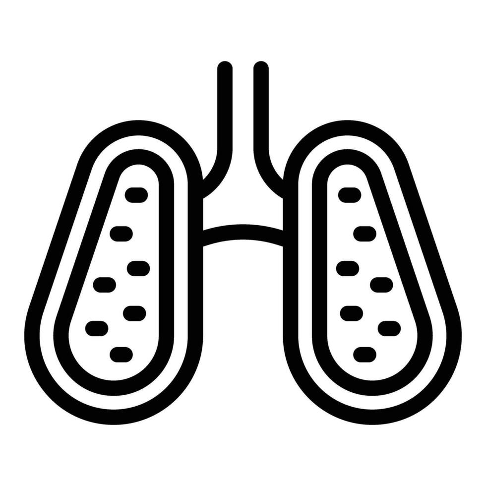 mal poumons icône contour vecteur. mal fumée habitude vecteur