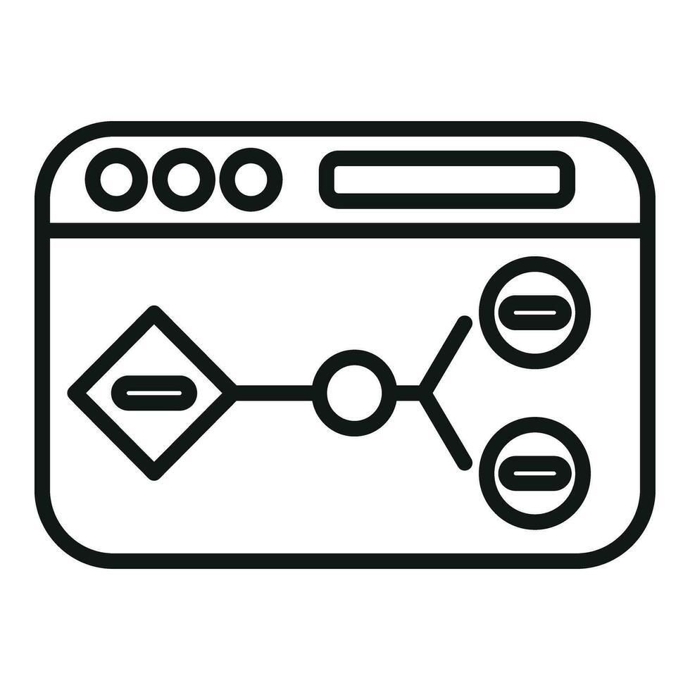 la toile schème api icône contour vecteur. interface site Internet vecteur