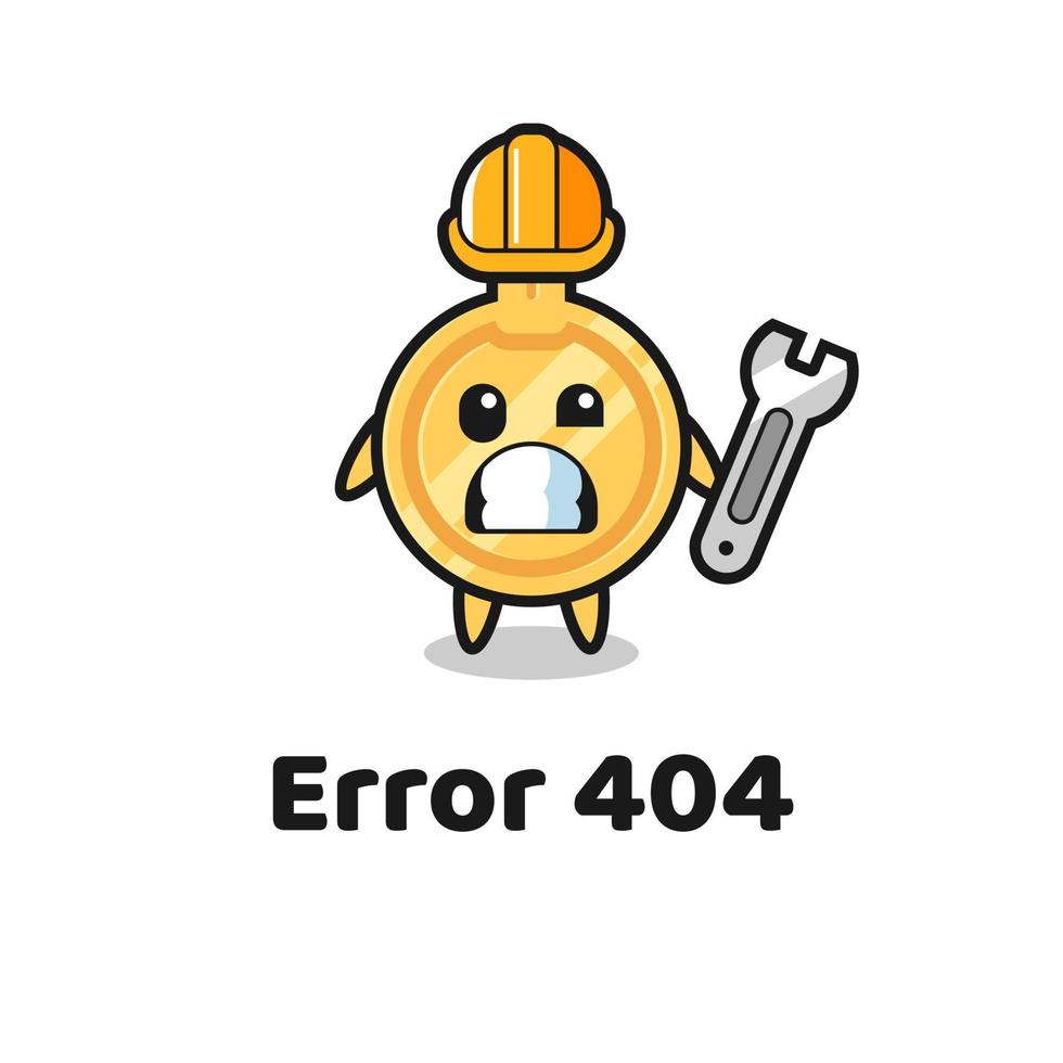 erreur 404 avec la mascotte clé mignonne vecteur