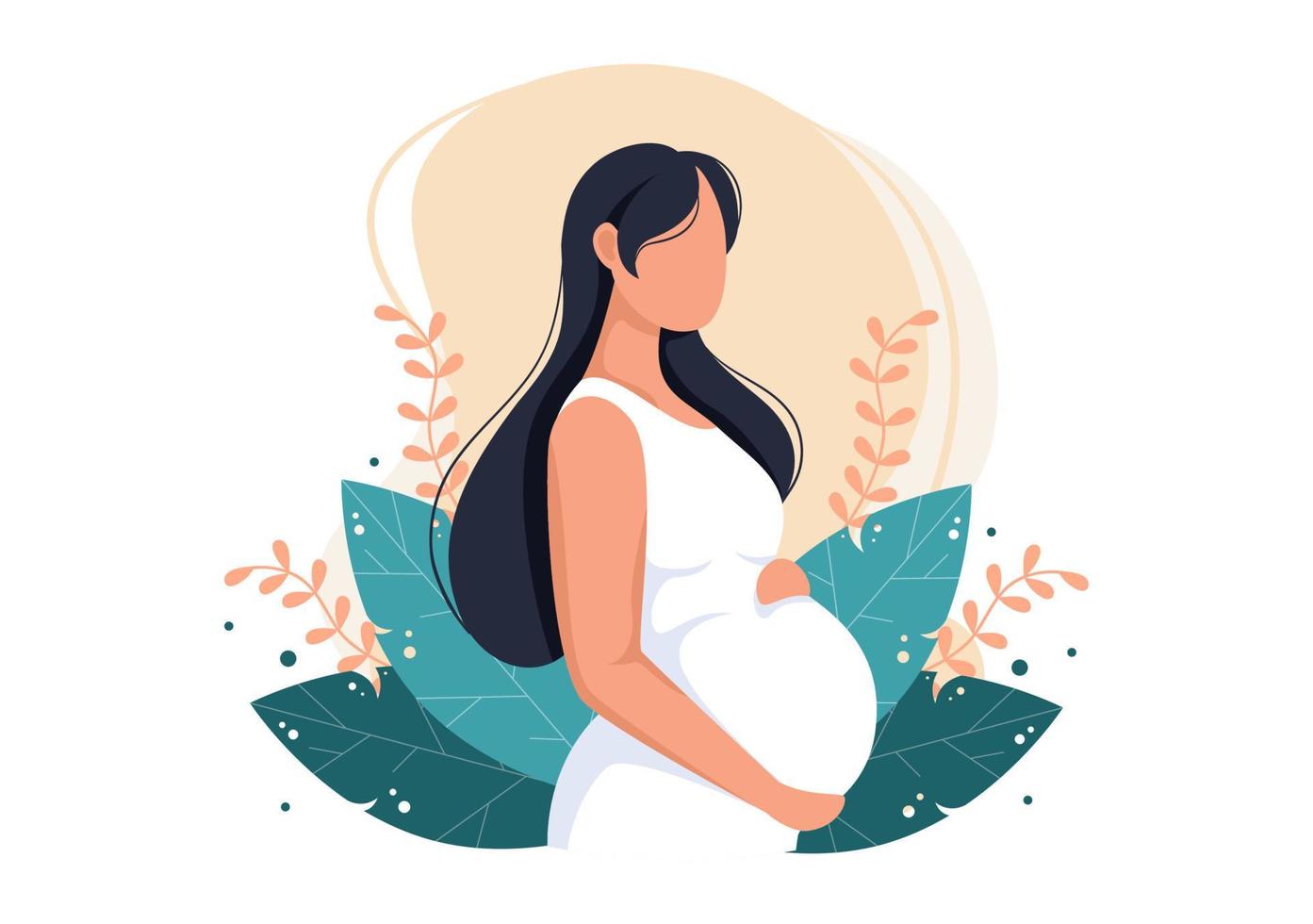 illustration vectorielle de femme enceinte fond vecteur