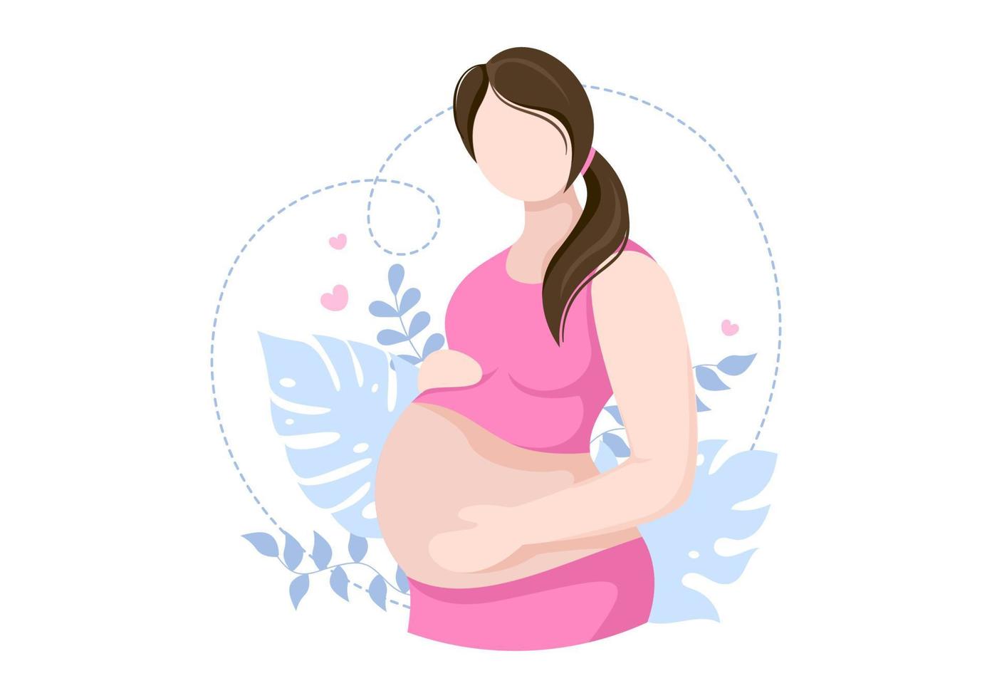 illustration vectorielle de femme enceinte fond vecteur