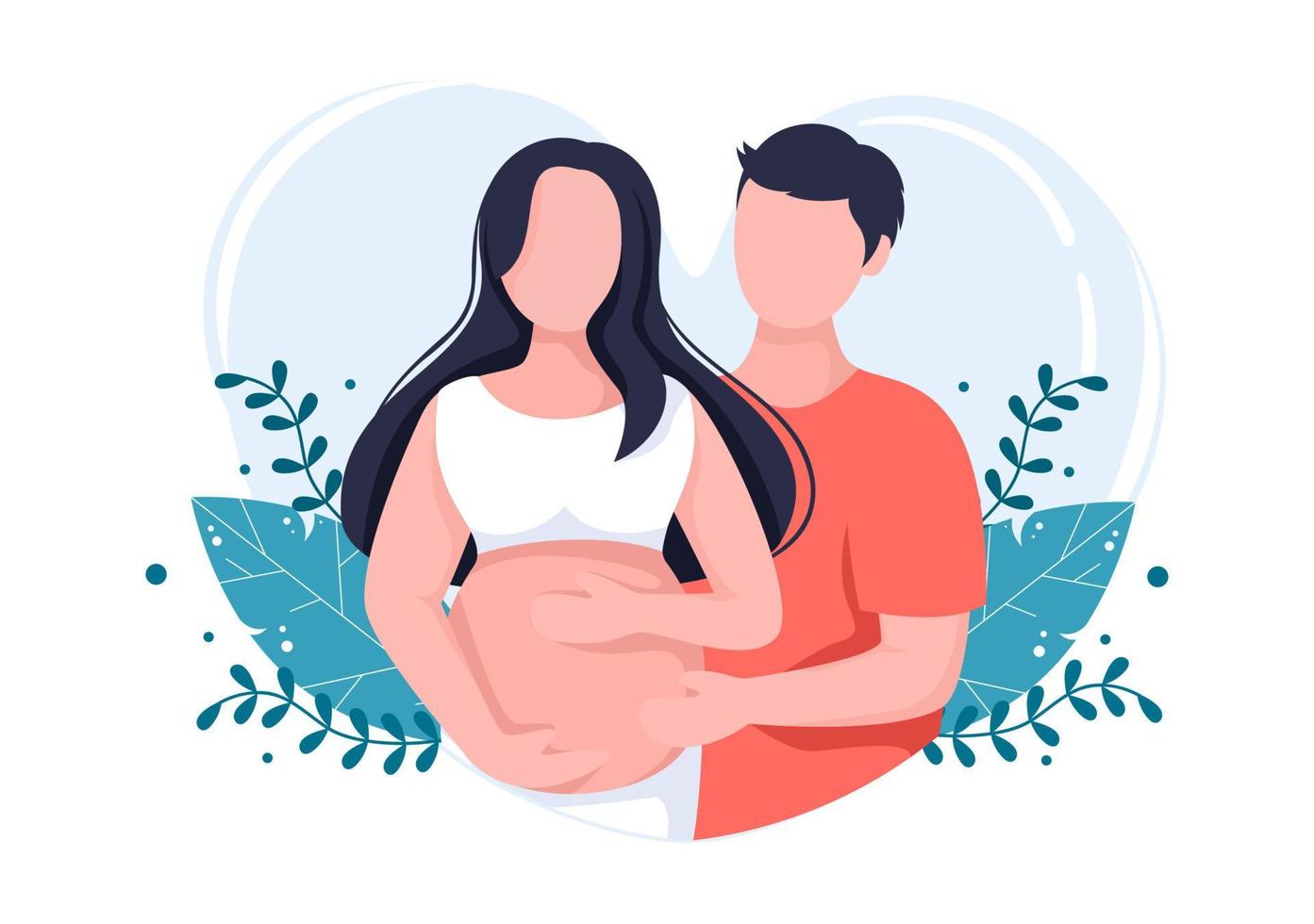 illustration vectorielle de femme enceinte fond vecteur