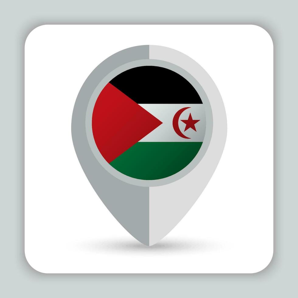 occidental Sahara drapeau épingle carte icône vecteur