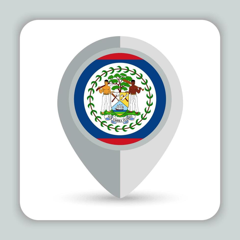 Belize drapeau épingle carte icône vecteur