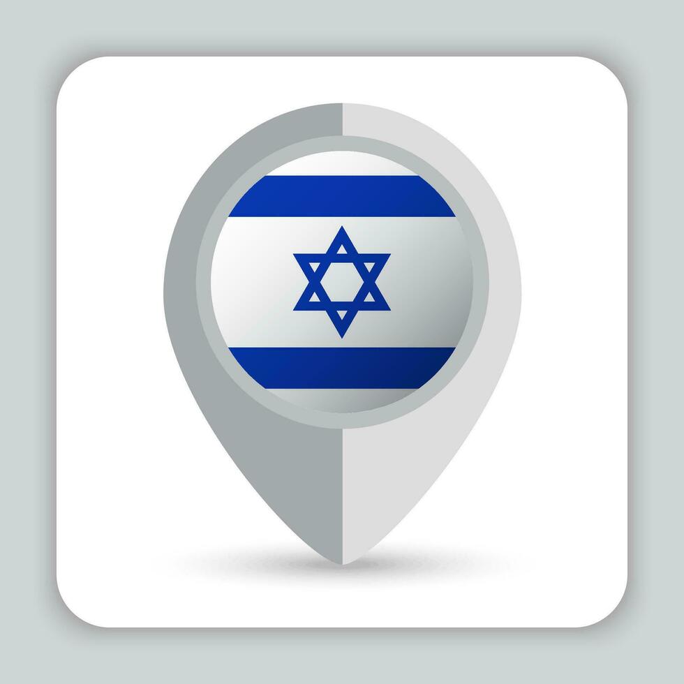 Israël drapeau épingle carte icône vecteur