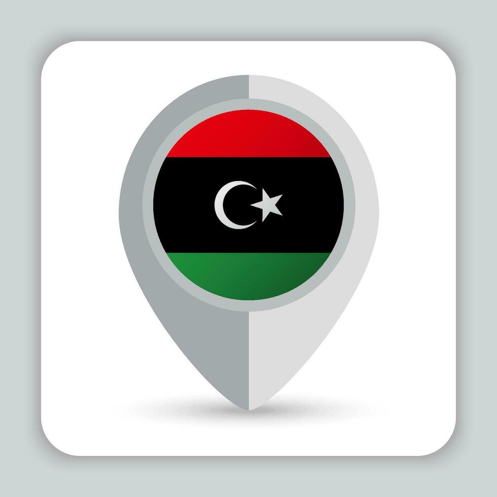 Libye drapeau épingle carte icône vecteur