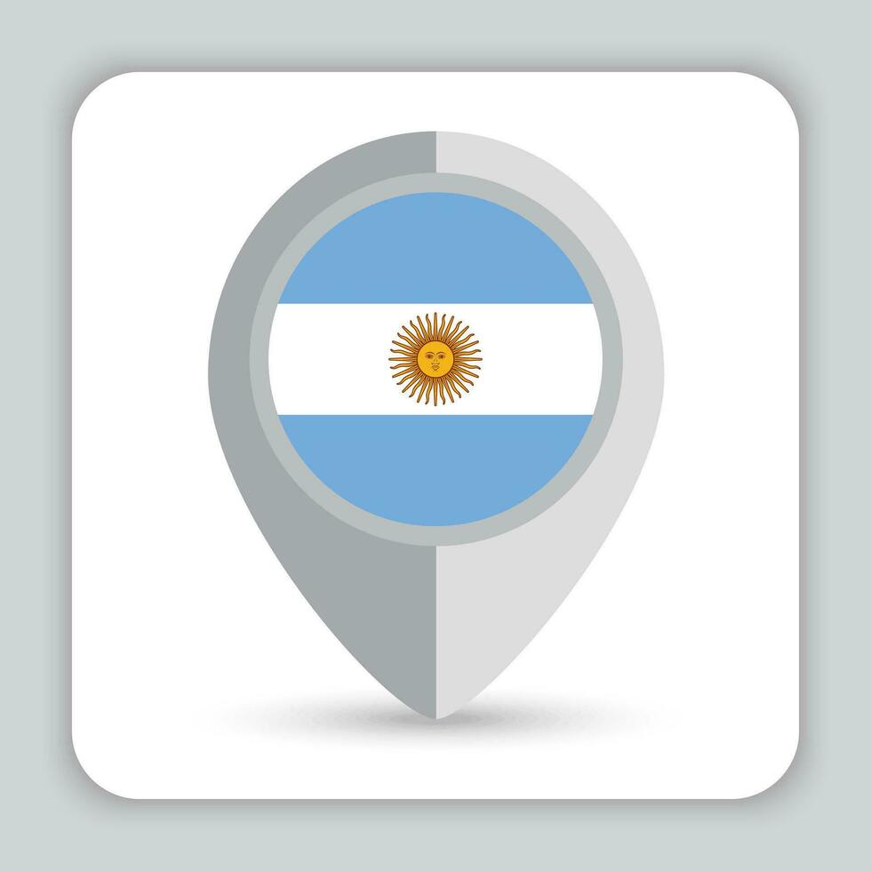 Argentine drapeau épingle carte icône vecteur