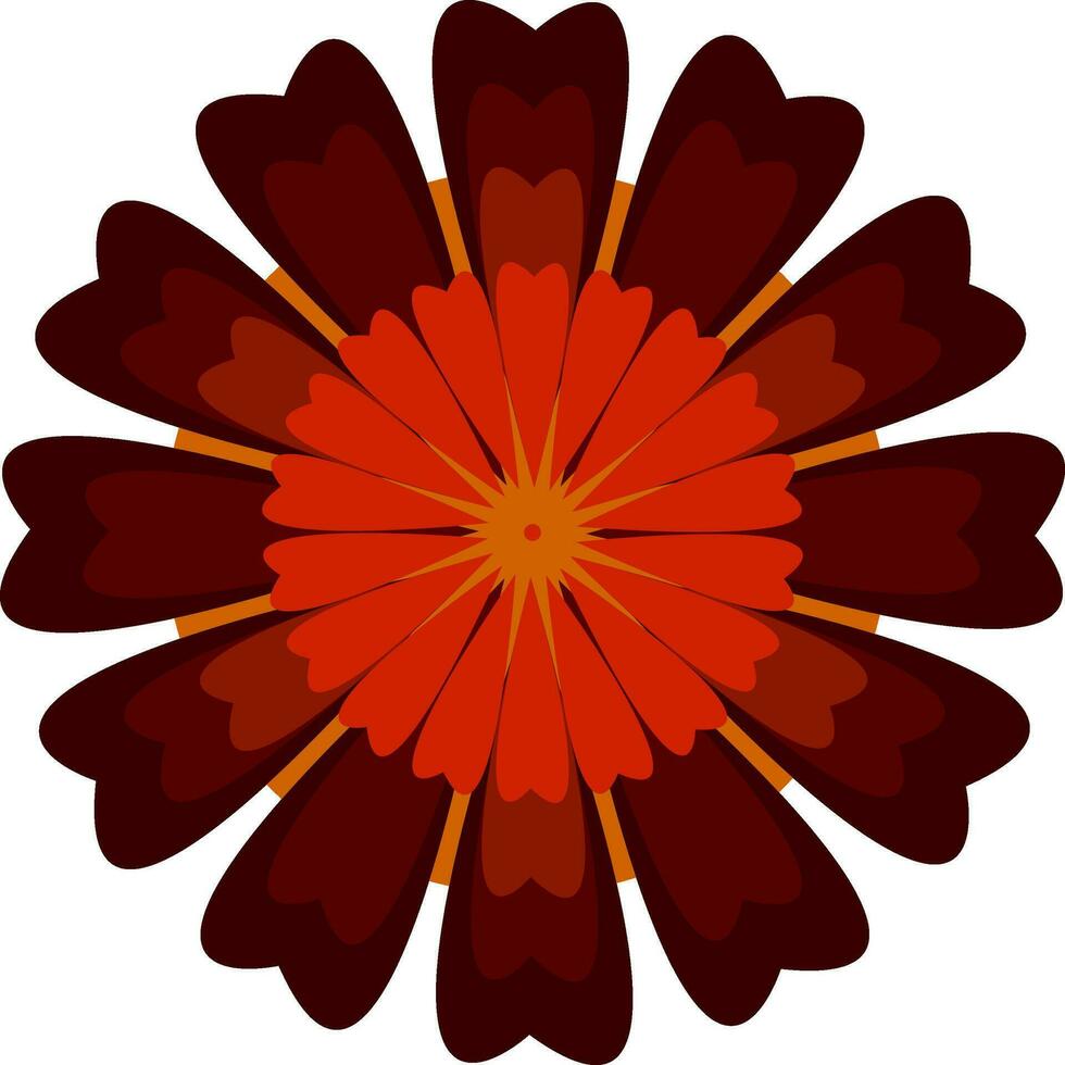 une fleur avec rouge et marron pétales vecteur ou Couleur illustration