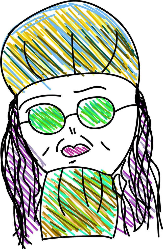 vague portrait de une femme avec Couleur des crayons vecteur ou Couleur illustration