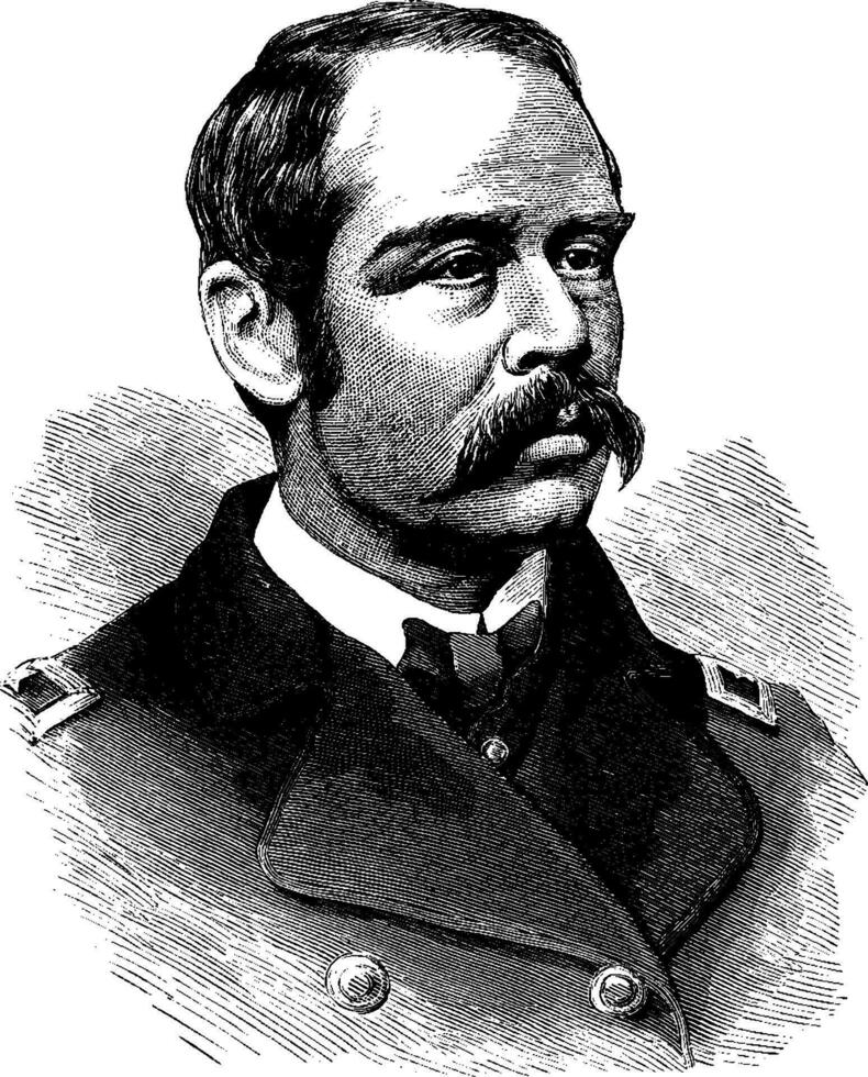 général Francis c. Barlow, ancien illustration vecteur