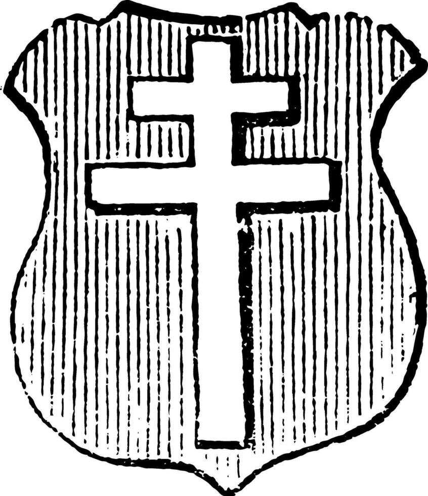 traverser patriarcal est une une variante de le Christian croix, ancien gravure. vecteur