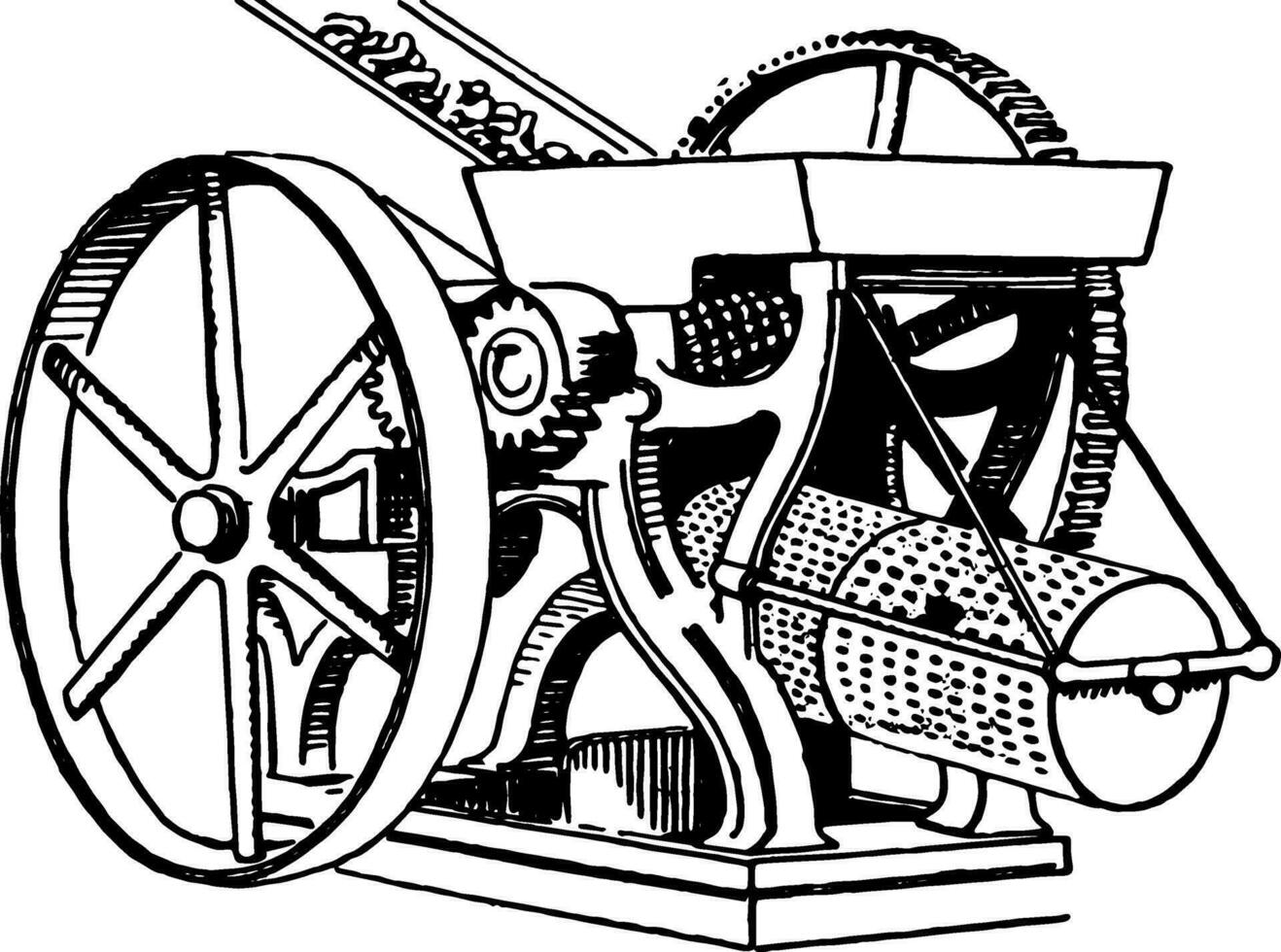 traverser moulin et des tamis, ancien illustration. vecteur