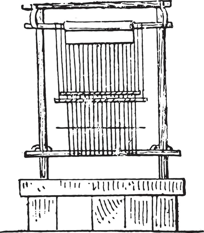 égyptien métier à tisser, ancien gravure. vecteur