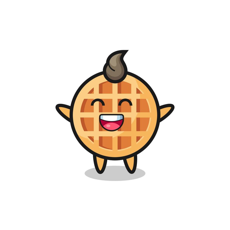 personnage de dessin animé joyeux bébé cercle gaufre vecteur