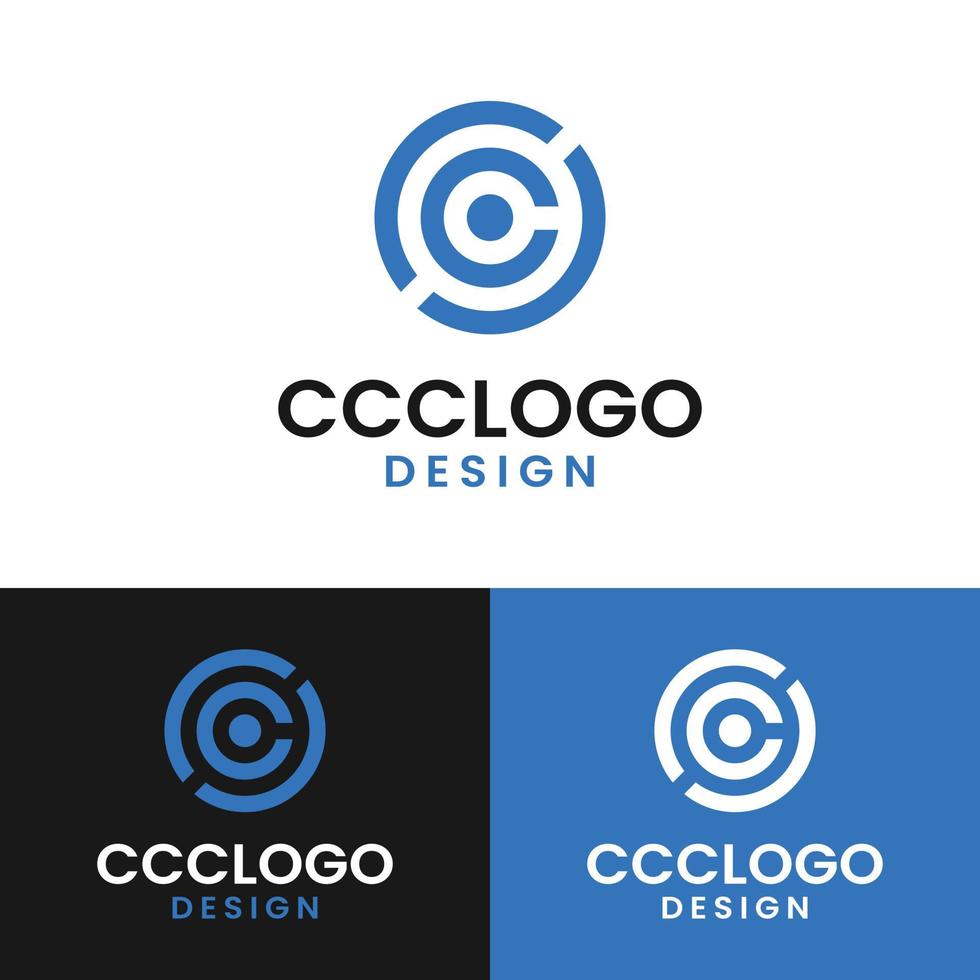 modèle de conception de logo simple cercle lettre initiale ccc vecteur
