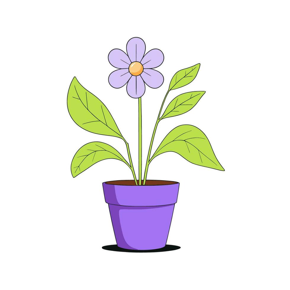 Accueil plante dans une pot, plat vecteur illustration.