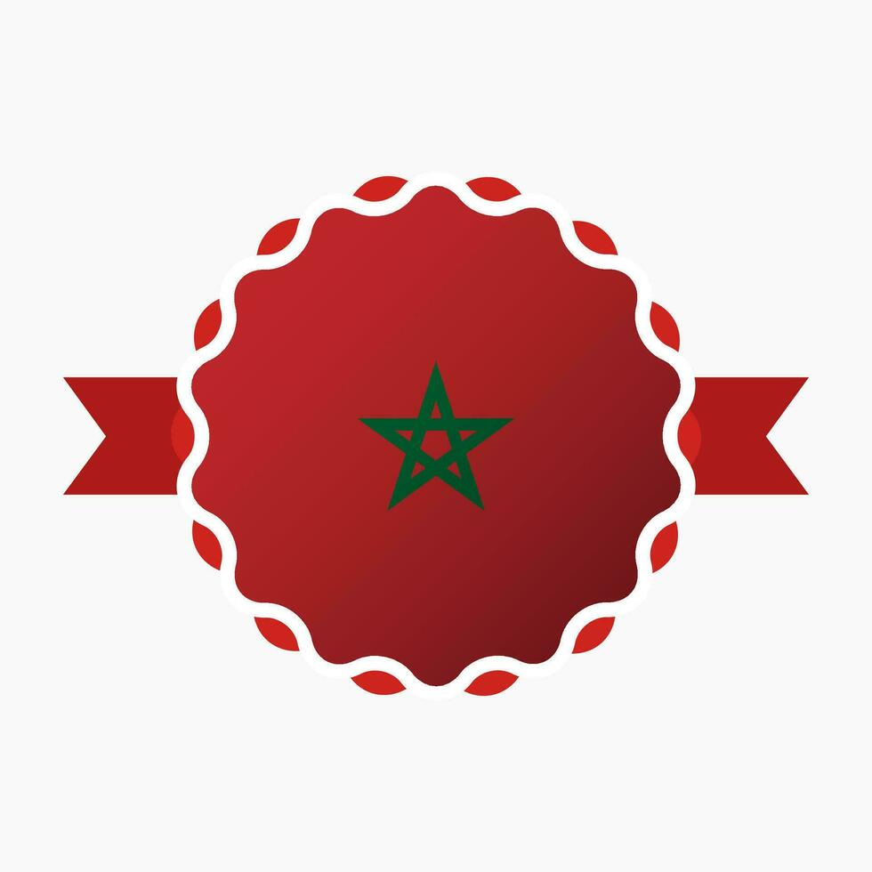 Créatif Maroc drapeau emblème badge vecteur