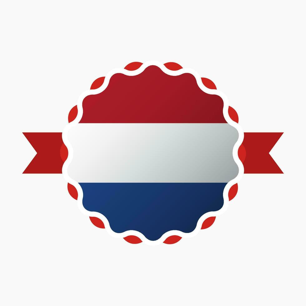 Créatif Pays-Bas drapeau emblème badge vecteur