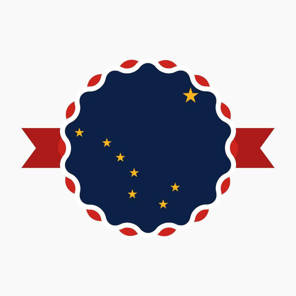 Créatif Alaska drapeau emblème badge vecteur