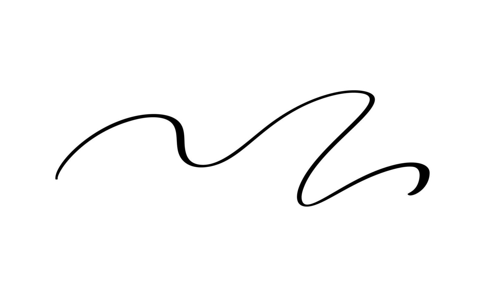 diviseur de ligne de calligraphie ondulée de vecteur abstrait. illustration noire. élément de design pour l'histoire des affiches et des flyers