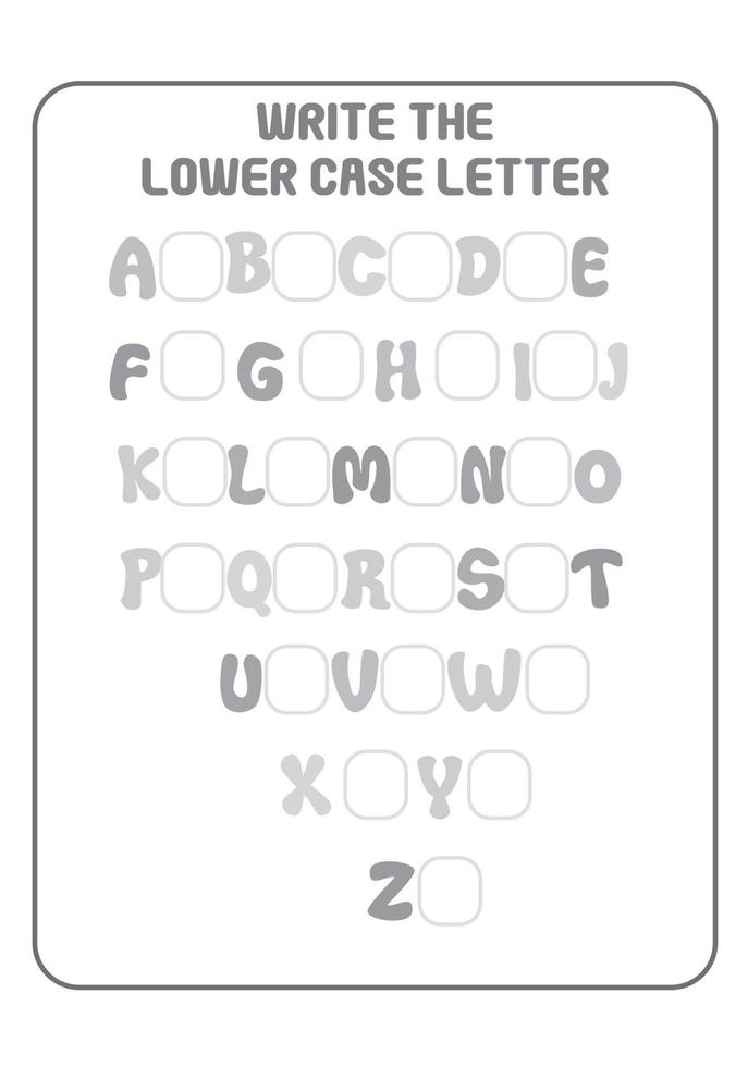 alphabet imprimable lettres préscolaires activité de coloriage et de traçage apprentissage précoce vecteur