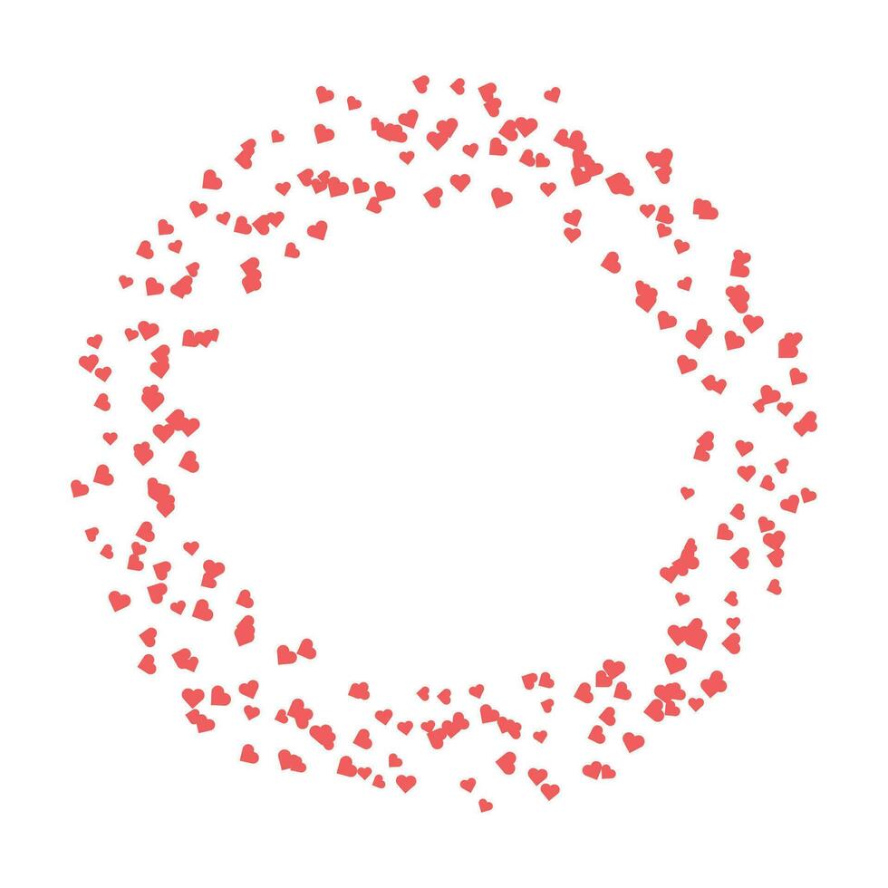 vecteur valentines journée vecteur rouge rond Cadre avec cœur formes isolé sur une blanc Contexte