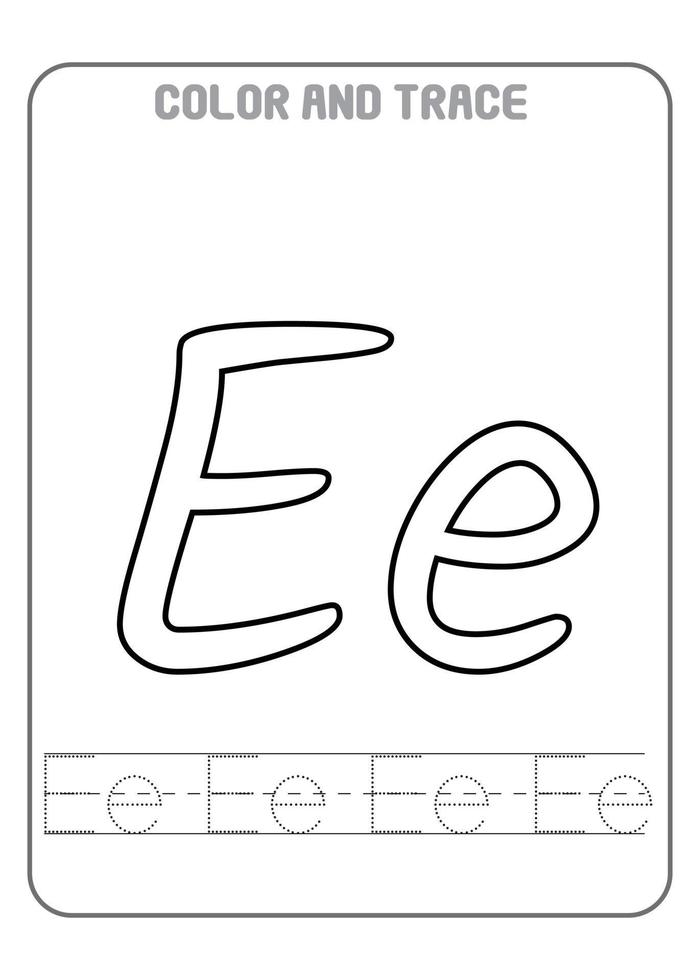 alphabet imprimable lettres préscolaires activité de coloriage et de traçage apprentissage précoce vecteur