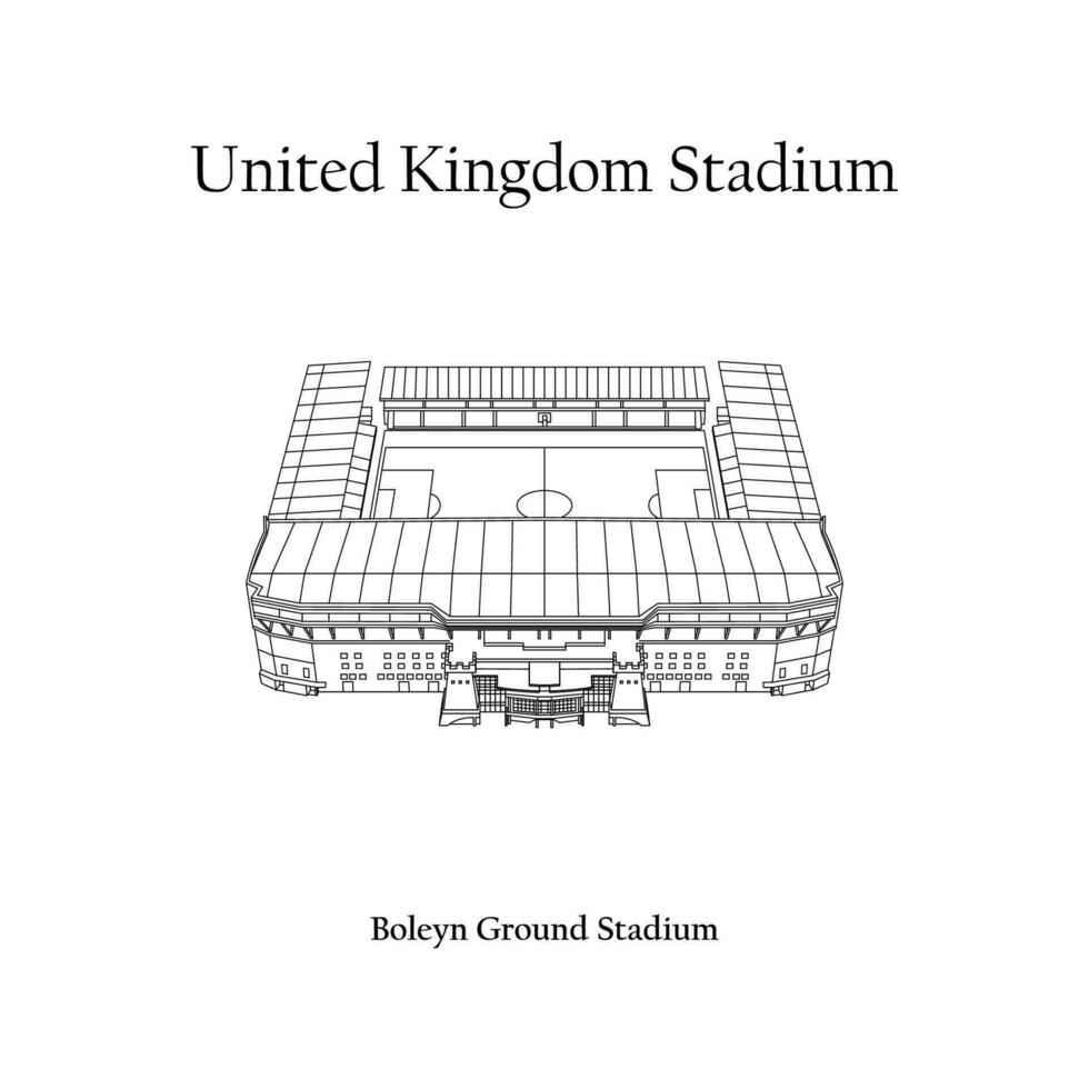 graphique conception de le boleyn sol stade, Londres ville, Ouest jambon uni Accueil équipe. uni Royaume international Football stade. premier ligue vecteur