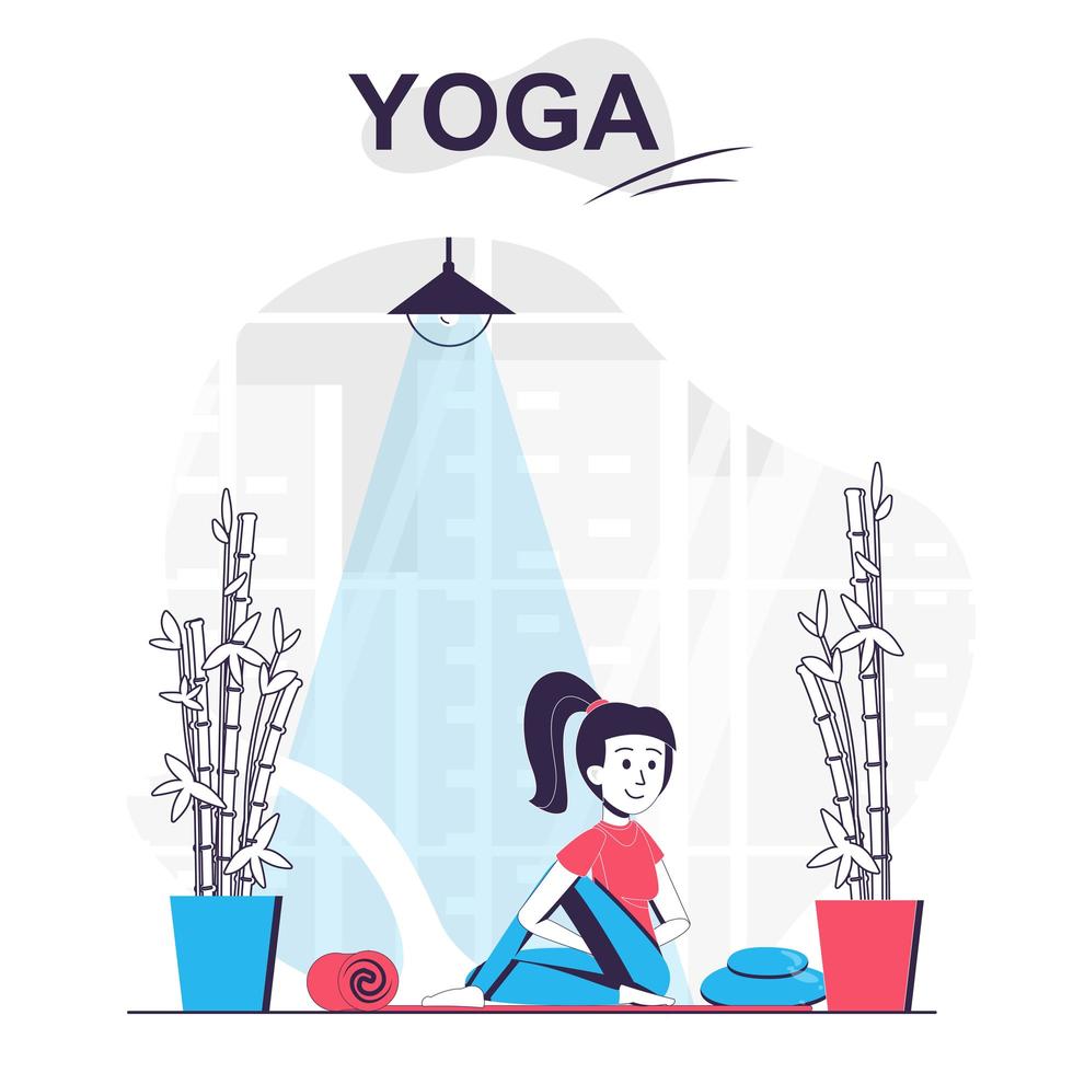 concept de dessin animé isolé de formation de yoga. vecteur