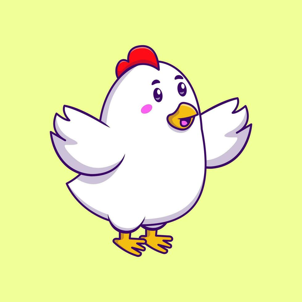 mignonne poulet agitant aile dessin animé vecteur Icônes illustration. plat dessin animé concept. adapté pour tout Créatif projet.