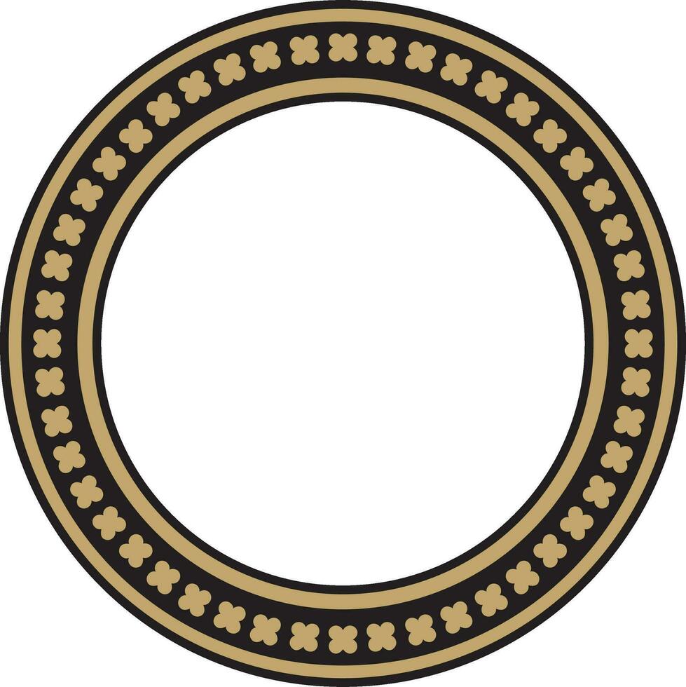 vecteur d'or - noir coloré rond ornement de ancien Grèce. classique modèle Cadre frontière romain Empire